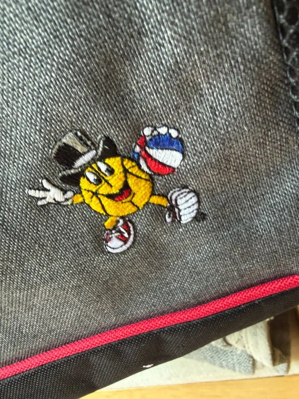 Grey Hit Promotional Backpack with Retro Basketball Character & Enamel Pin